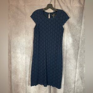 RONNIE NICOLE | Navy Blue Short Sleeve Eyelet Mini Dress | Size 6